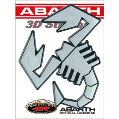 Adesivo 3d  SCORPIONE  ARGENTO Satinato   con bordo nero cod 21592