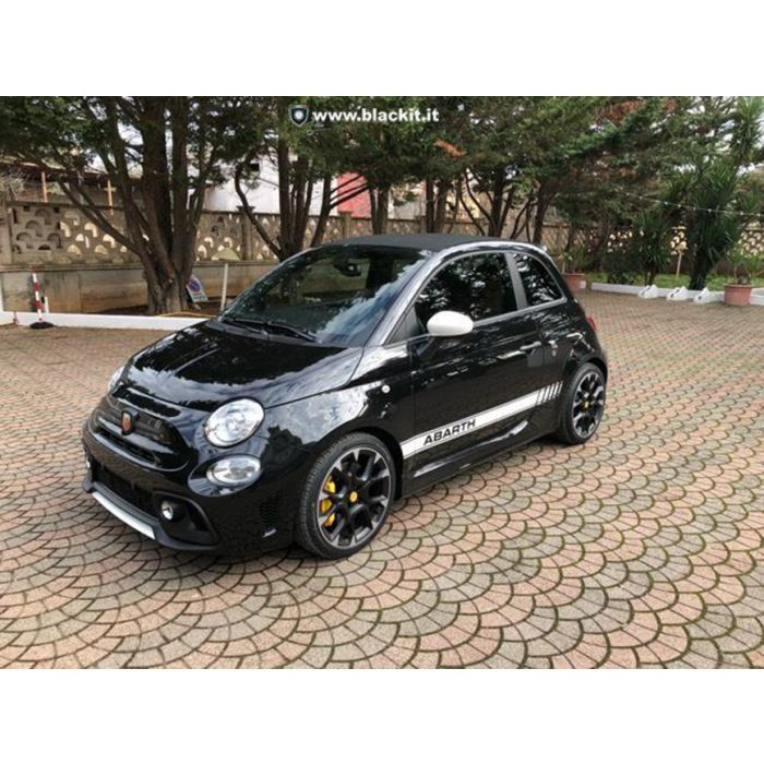 AutoDress® - Set di strisce adesive laterali per Fiat 500, colore: Nero lucido