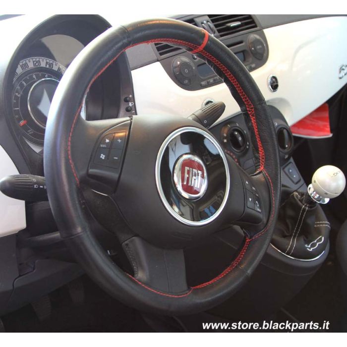 Volante Coprivolante Per Fiat 500 Per Nuova 500 500D 500F 500L 500R Coprivolante  per auto Accessori per auto in pelle PU Coprivolante Protettivo (Colore :  1) : : Auto e Moto