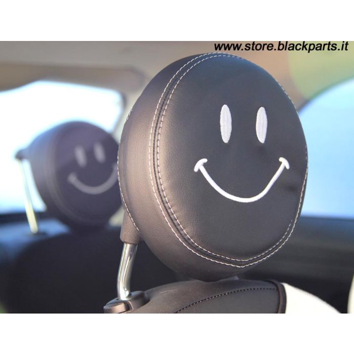 Copri poggiatesta SMILE nero per Fiat 500